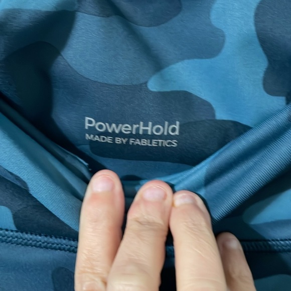 Fabletics PowerHold Royal Blue Camouflage Print Capris Leggings Size Medium - Picture 2 of 6